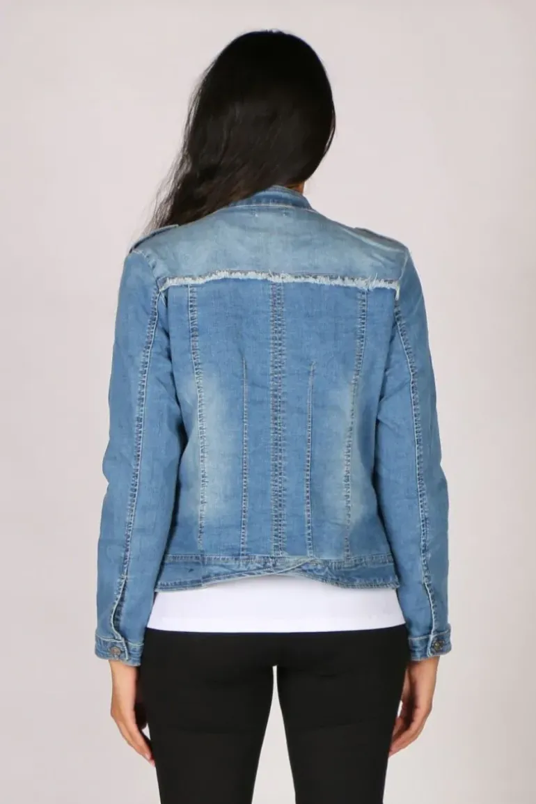Threadz Military Jacket In Denim