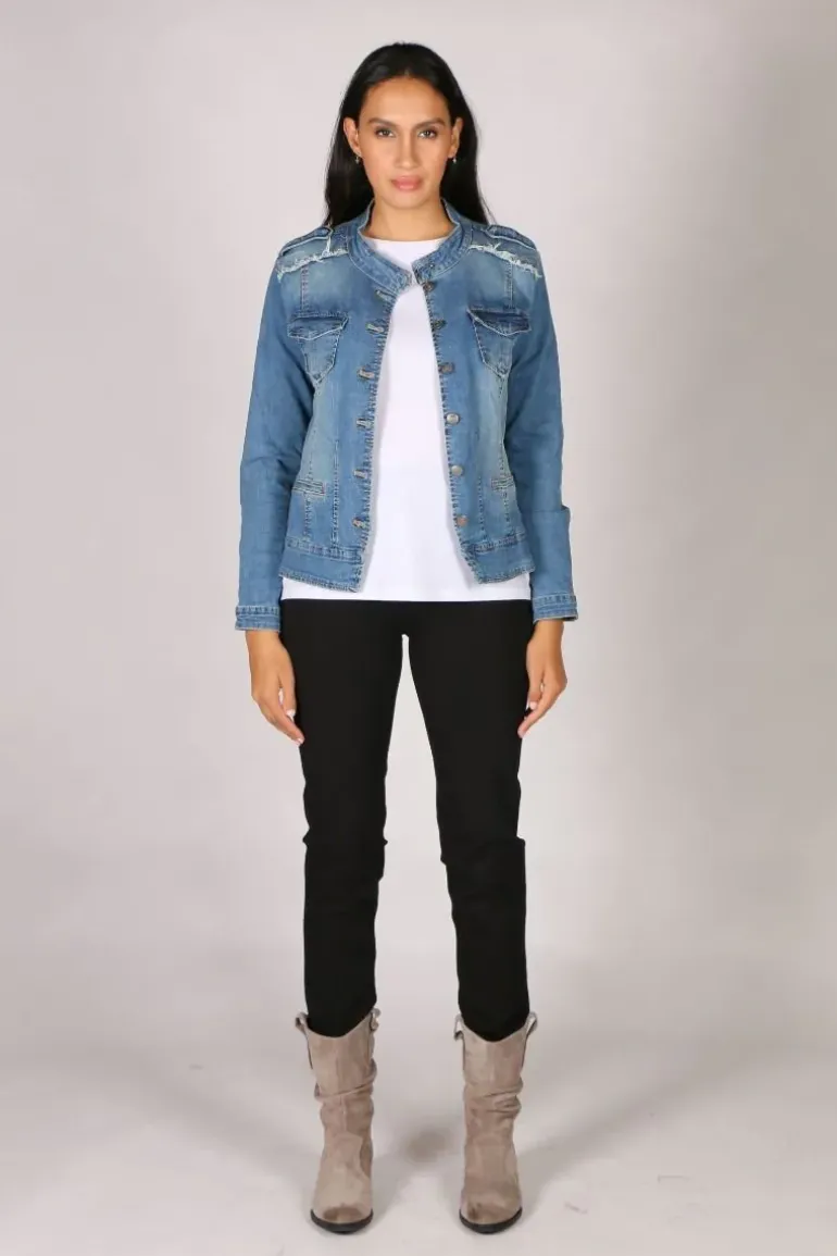 Threadz Military Jacket In Denim