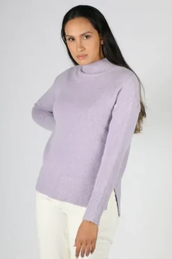 Threadz Mock Neck Jumper In Lilac