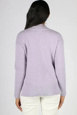 Threadz Mock Neck Jumper In Lilac
