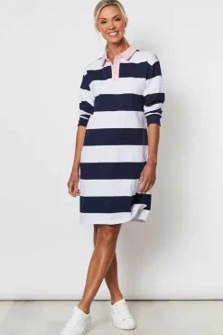 Threadz Rugby Dress In Navy