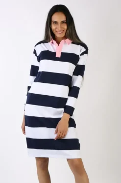 Threadz Rugby Dress In Navy
