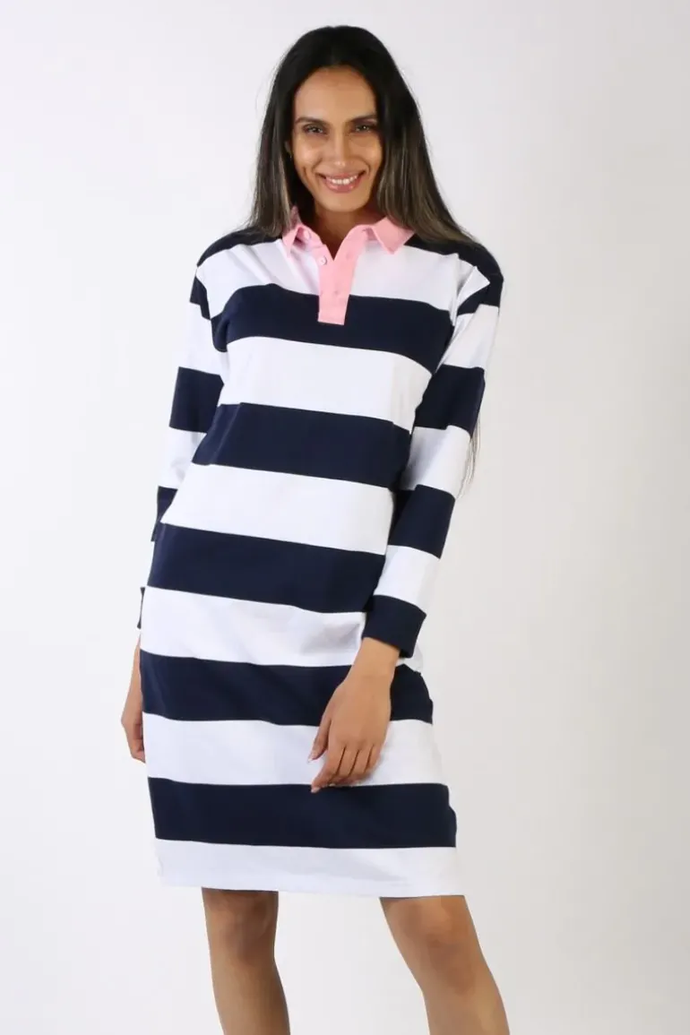Threadz Rugby Dress In Navy