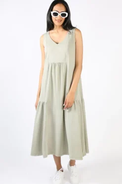 Threadz Venue Jersey Dress In Khaki