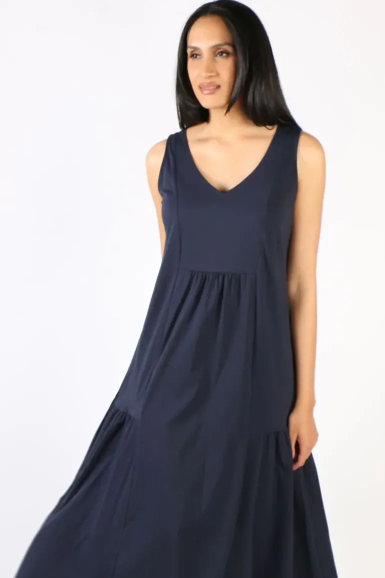Threadz Venue Jersey Dress In Navy