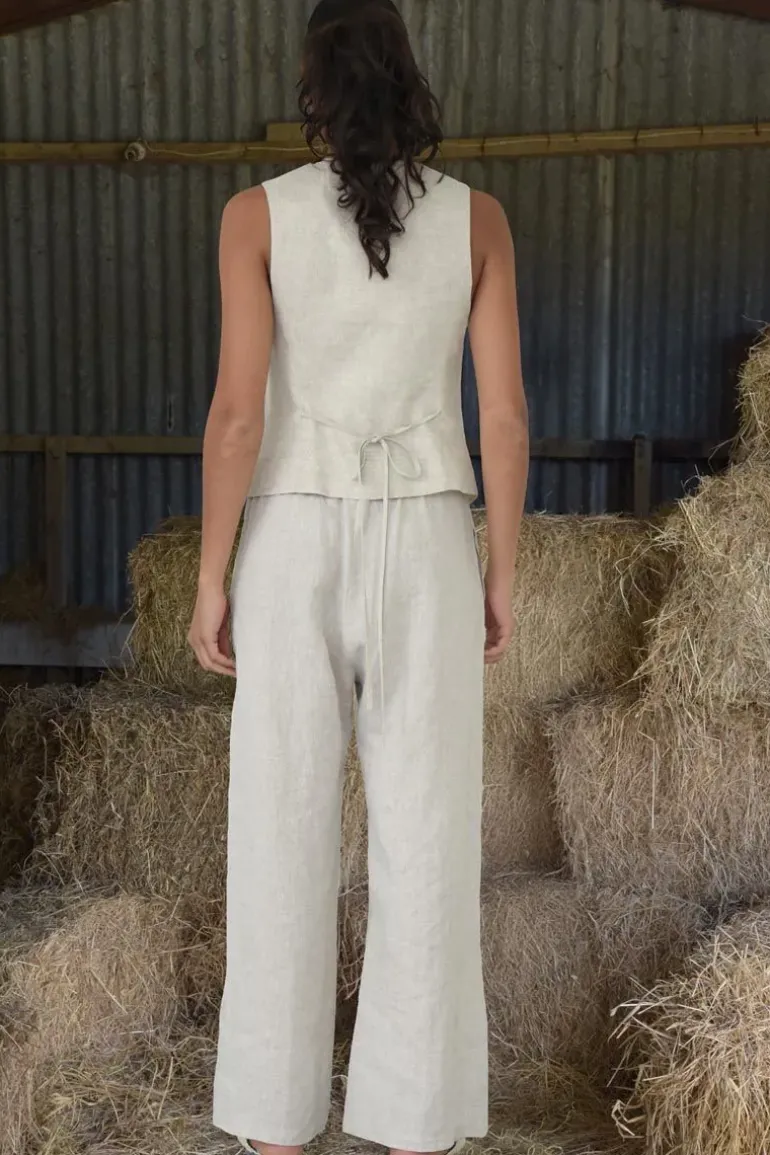 Trelise Cooper Walk Right Up Linen Pant In Oatmeal