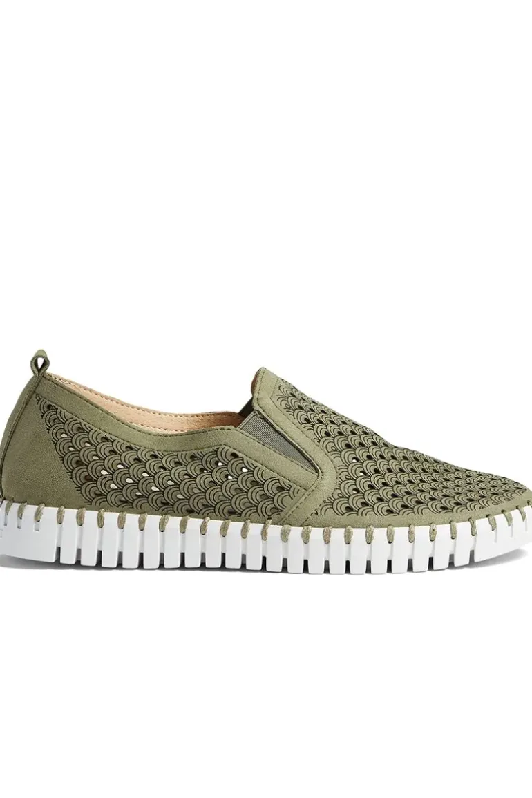 Tulip Elastic Flat By Ilse Jacobsen In Olive