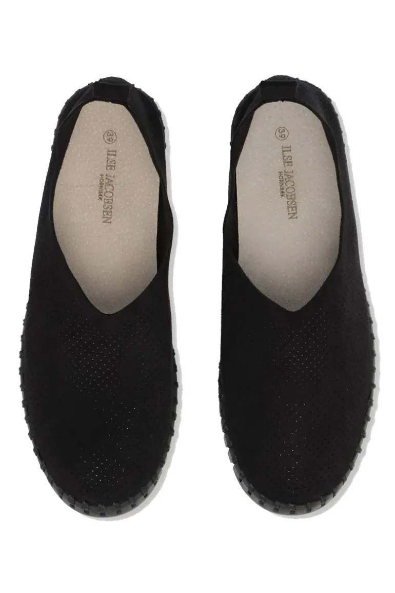 Tulip Flat Black Match Sole Flat By Ilse Jacobsen
