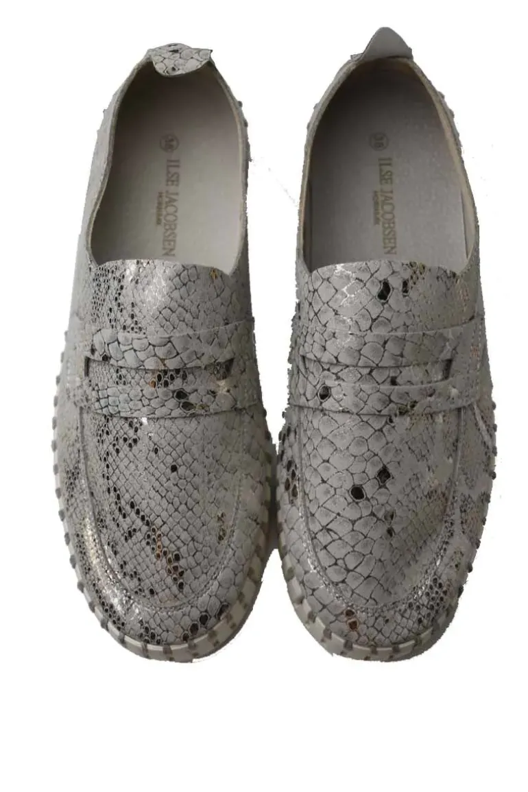 Tulip Platform Loafer By Ilse Jacobsen In Wheat Snakeskin