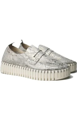 Tulip Platform Loafer By Ilse Jacobsen In Wheat Snakeskin