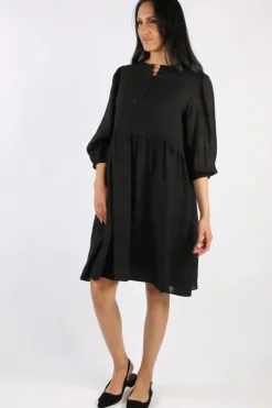 Two Ts Sheer Check Dress In Black