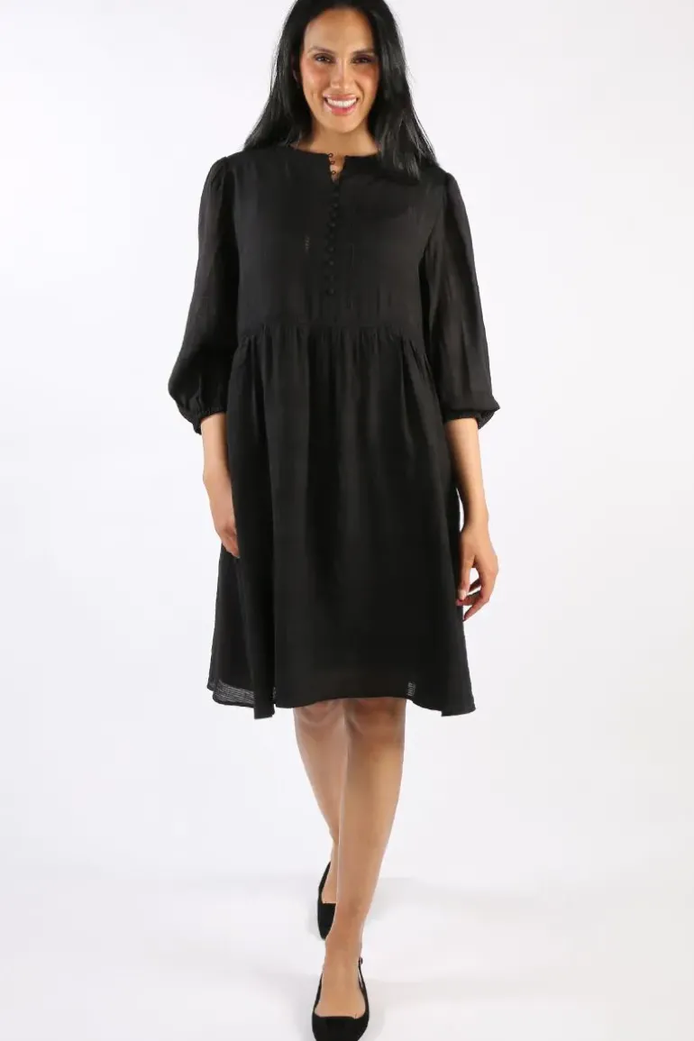 Two Ts Sheer Check Dress In Black