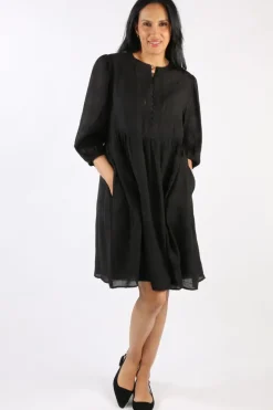 Two Ts Sheer Check Dress In Black