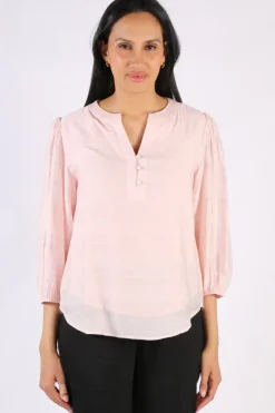 Two Ts Sheer Check Shirt In Pink