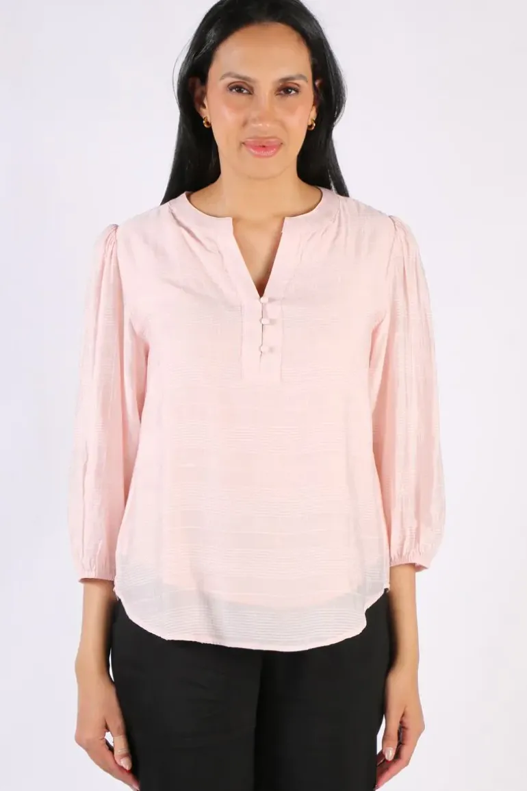 Two Ts Sheer Check Shirt In Pink