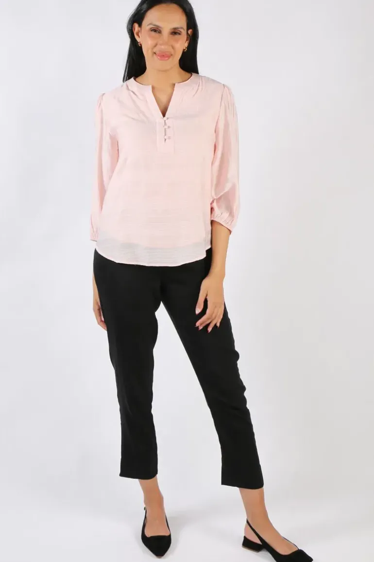 Two Ts Sheer Check Shirt In Pink