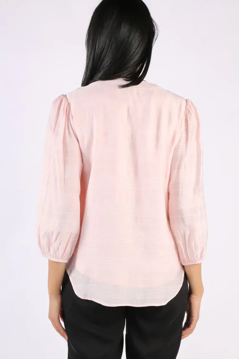Two Ts Sheer Check Shirt In Pink
