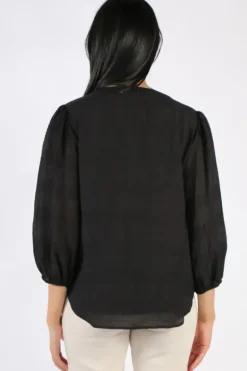 Two Ts Sheer Check Shirt In Black