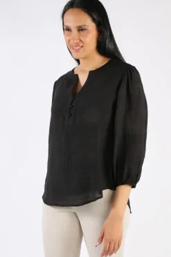 Two Ts Sheer Check Shirt In Black