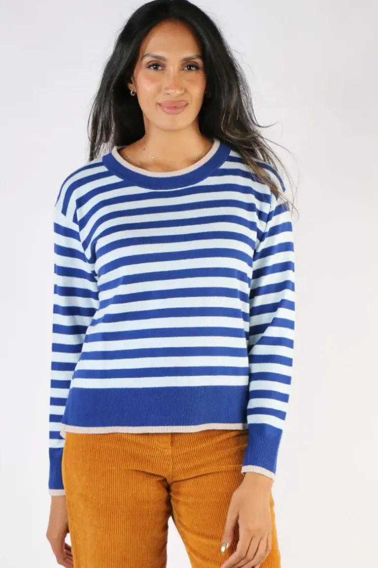Two Ts Stripe Jumper In Blue