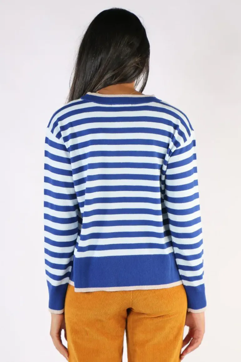 Two Ts Stripe Jumper In Blue