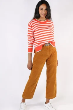 Two Ts Stripe Jumper In Orange