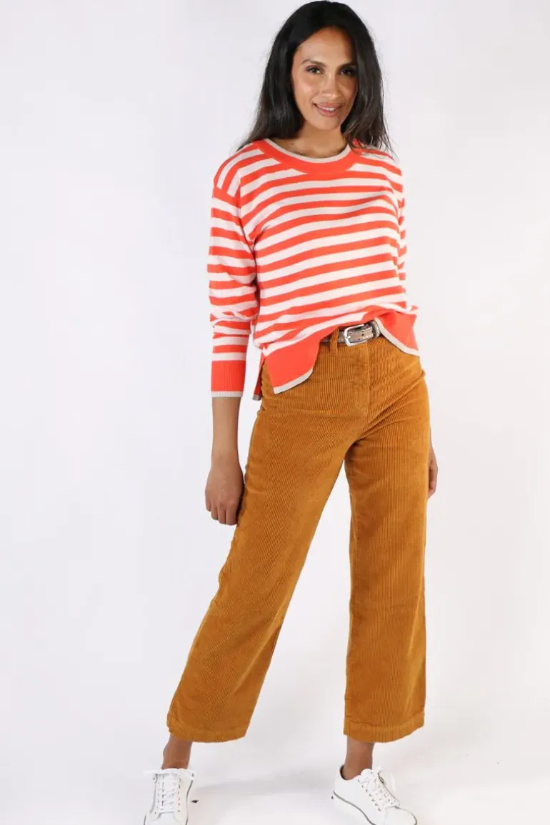 Two Ts Stripe Jumper In Orange