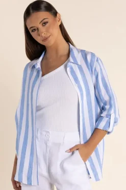 Two Ts Yarn Dyed Shirt In Blue