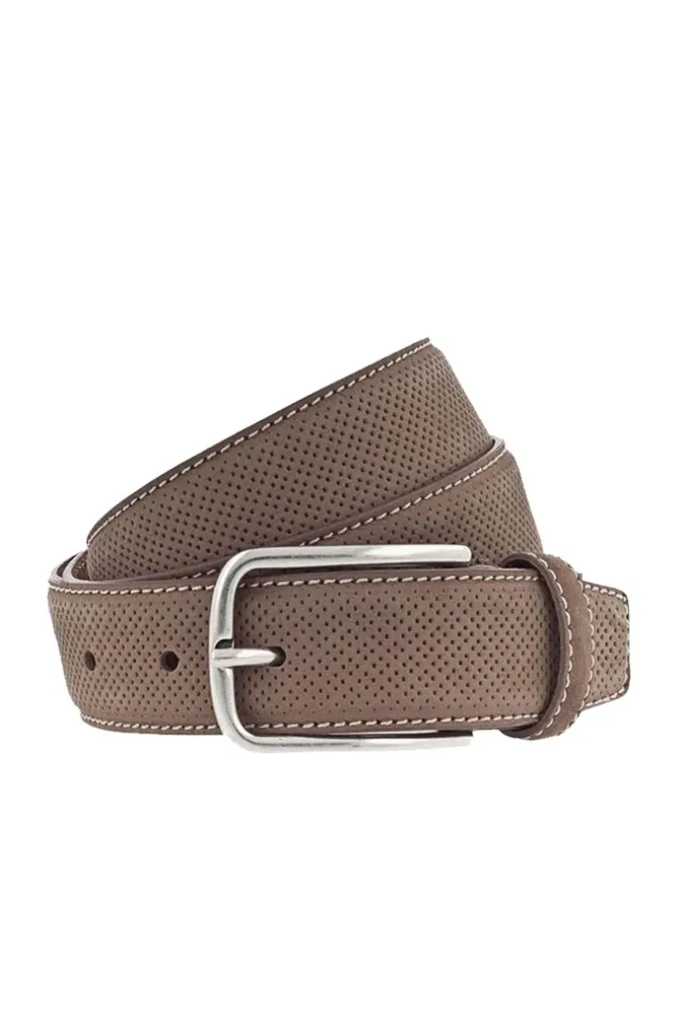 Vanzetti Laser Cut Belt In Camel