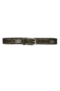 Vanzetti Textured Studded Belt In Olive