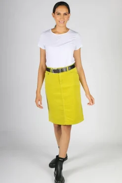 Vassalli Corduroy Skirt In Lime