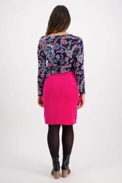 Vassalli Corduroy Skirt In Hot Pink