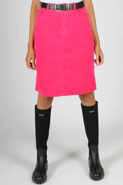Vassalli Corduroy Skirt In Hot Pink