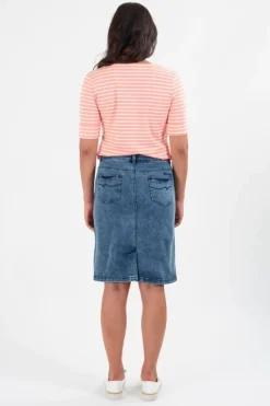 Vassalli Denim Skirt In Blue