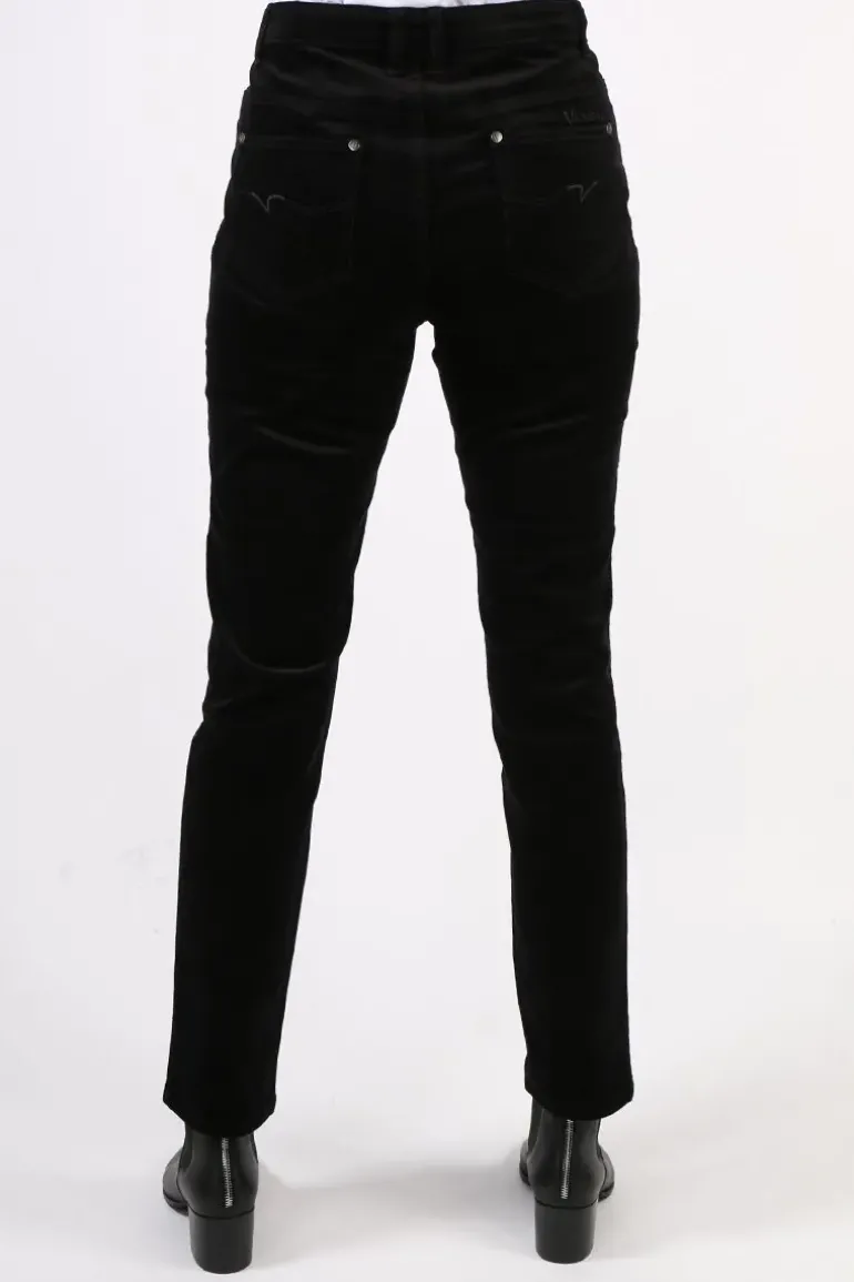 Vassalli Narrow Leg Pinwale Cord Jean In Black