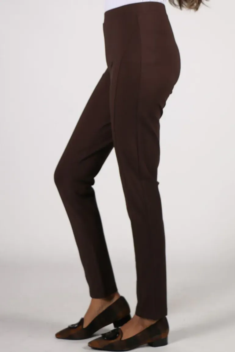 Vassalli Seamed Ponte Pant In Chocolate