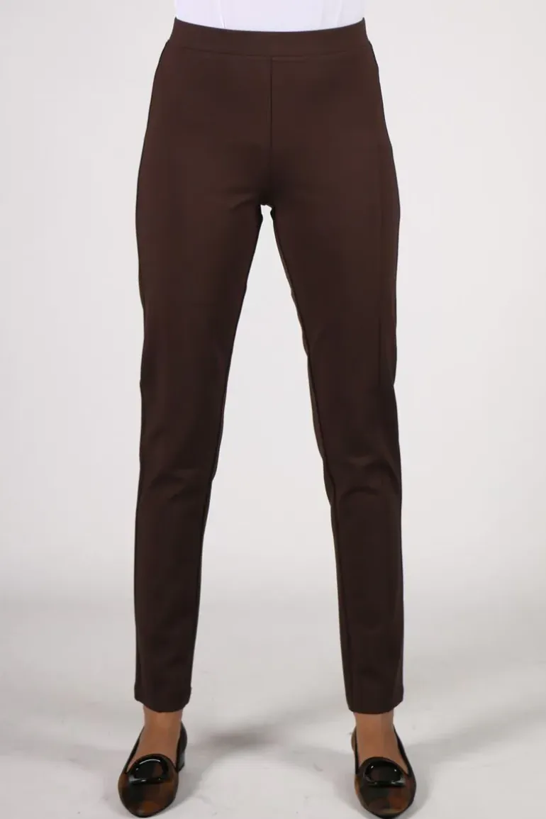 Vassalli Seamed Ponte Pant In Chocolate