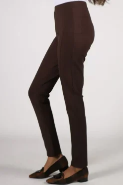 Vassalli Seamed Ponte Pant In Chocolate