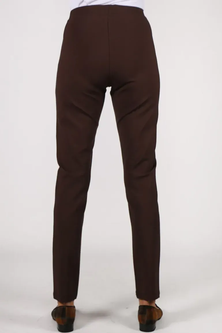 Vassalli Seamed Ponte Pant In Chocolate