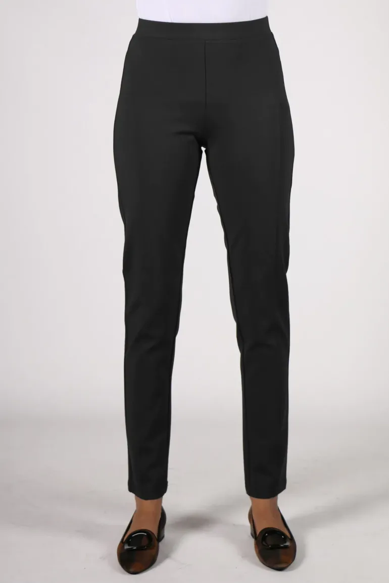 Vassalli Seamed Ponte Pant In Black