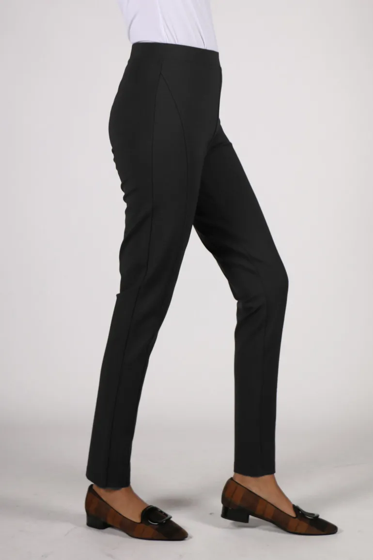 Vassalli Seamed Ponte Pant In Black