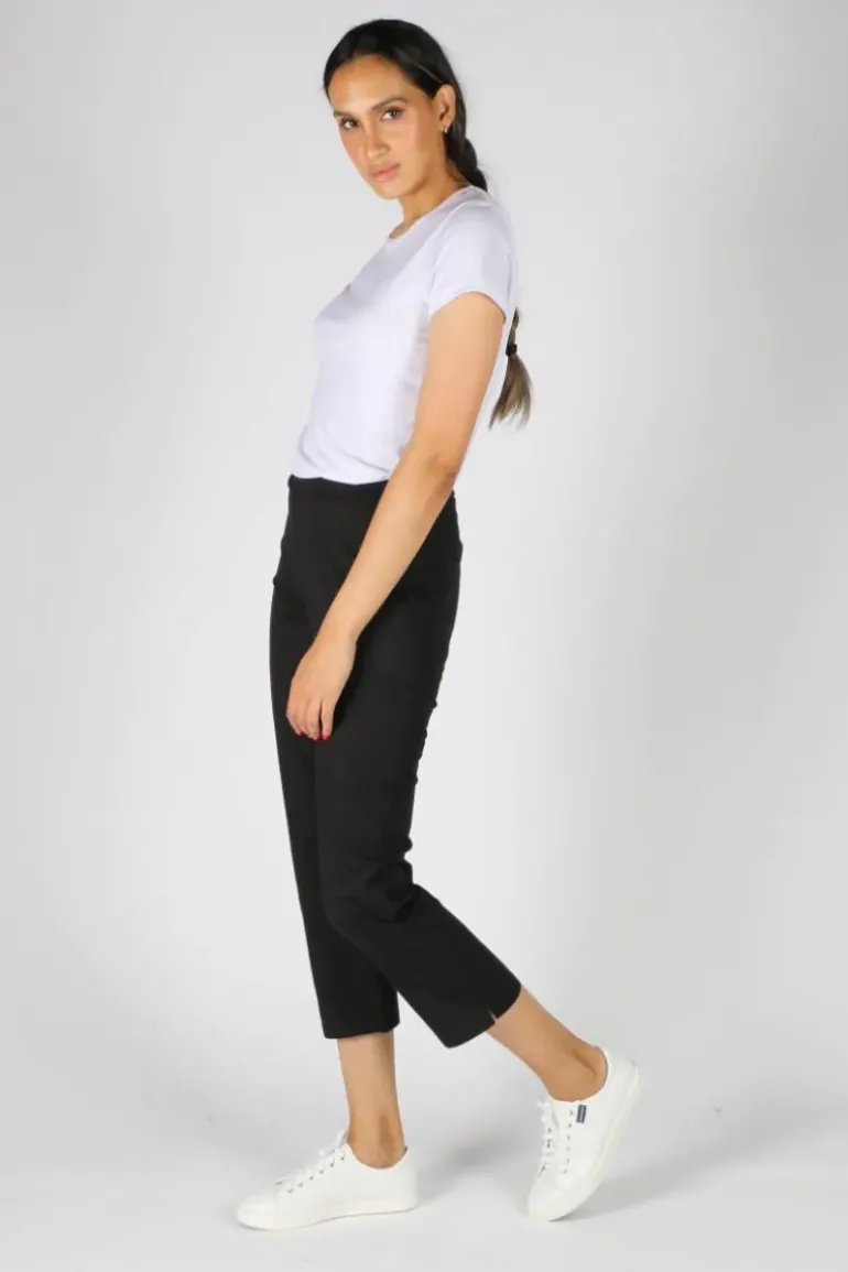 Vassalli Shore Poplin Pull On Pant In Black