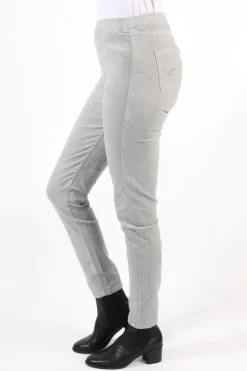 Vassalli Skinny Leg Pinwale Cord Pull On Pant In Cloud