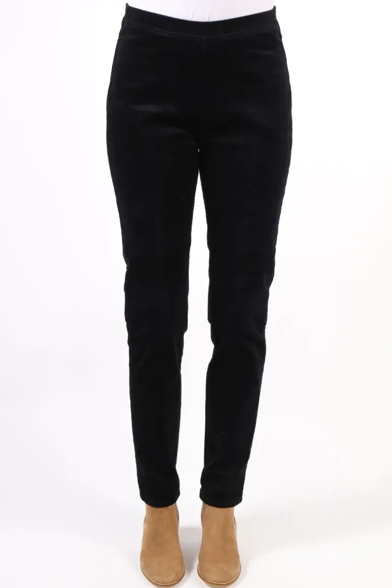 Vassalli Skinny Leg Pinwale Cord Pull On Pant In Midnight