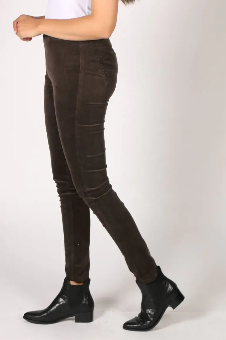 Vassalli Slim Corduroy Pant In Walnut