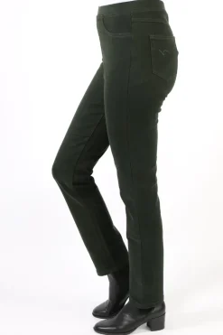 Vassalli Slim Leg Stretch Denim Pull On Pant In Forest