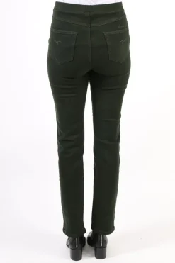 Vassalli Slim Leg Stretch Denim Pull On Pant In Forest