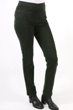 Vassalli Slim Leg Stretch Denim Pull On Pant In Forest