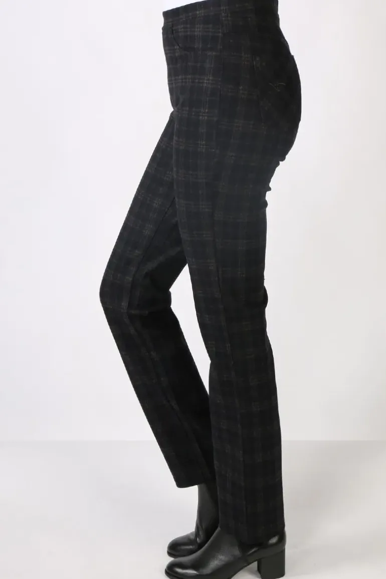 Vassalli Wide Leg Chelsea Pant In Check