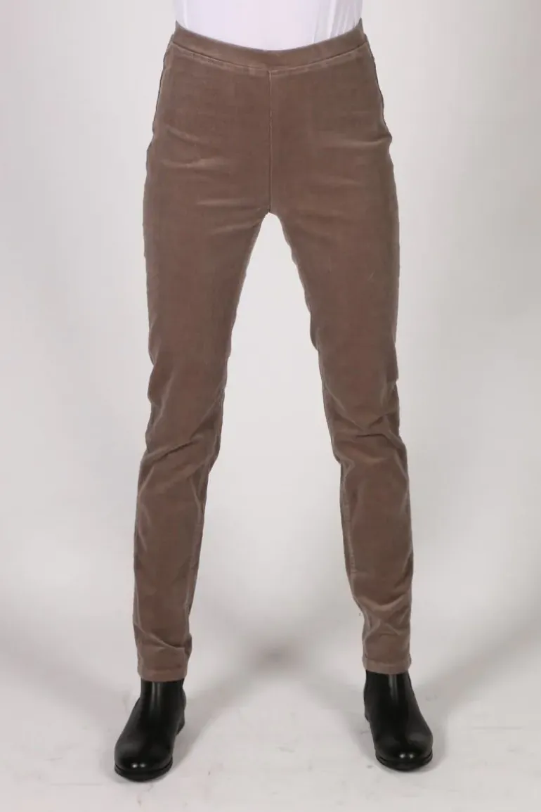 Vassalli Wide Leg Corduroy Pant In Taupe